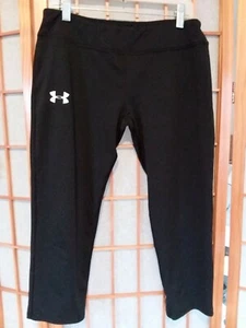 LEGGINGS Under Armour Cropped Black Fitted EUC 28" Waist HEAT GEAR 20" Inseam - Picture 1 of 8