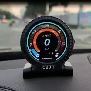 OBD2 Multi Gauge Digital Auto HUD Tachoanzeige Boost Scan Tool Temp Druck Alarm - Bild 1 von 12