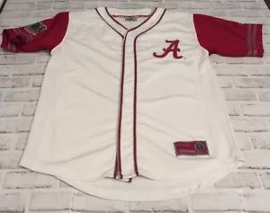 Colosseum Alabama Crimson Tide White Game Style Baseball Jersey Men’s Sz Medium - Picture 1 of 7