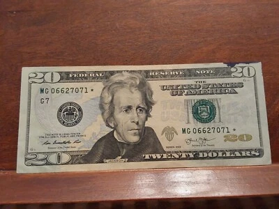 20 dollar bill star note 2013 MG06627071* UNC - Image 1 of 2