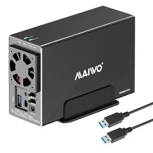MAIWO Dual Bay Hard Drive RAID Enclosure for 3.5 inch SATA HDD, RAID 0/1/JBOD... - Picture 1 of 6