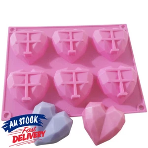 Heart Shape Bakeware Ice Cake Chocolate Mould 3D Fondant Mold Silicone Craft DIY - Picture 1 of 11