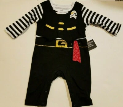 Infant Boys Celebrate Black White Gold Red Halloween 1 Piece Bodysuit 3-6M 6-9M - Image 1 of 4