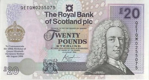 Scotland Royal Bank £ 20 2000 P361 Reina Eliazabeth la Reina Madre UNC - Imagen 1 de 1