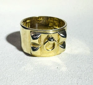 Anillo de espiga de oro amarillo sólido de 10K tamaño 8 estilo banda ancha para cigarros - Imagen 1 de 9