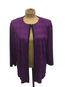 Ming Wang Purple Blazer/Cardigan With Closure At Top Size PL - Picture 1 of 5