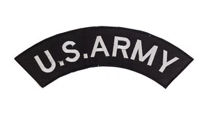 US Army Round Border Iron on Top Rocker Large Patch for Jackets - Picture 1 of 2