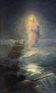 Ivan Aivazovsky Jesus walks on water Oil Painting repro 24"x36" - Bild 1 von 1