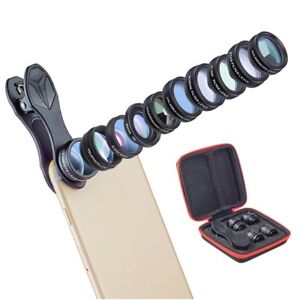 10 in 1 Phone Camera Lens Fisheye Wide Macro 2X Telescope for iPhone Android