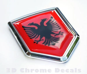 Albania Flag Car Chrome Emblem 3D Decal Sticker - Bild 1 von 2