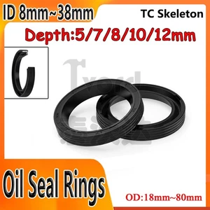 TC Skeleton Oil Seal Rings NBR Double Lip Seal ID 8mm - 38mm for Rotation Shaft - Picture 1 of 13
