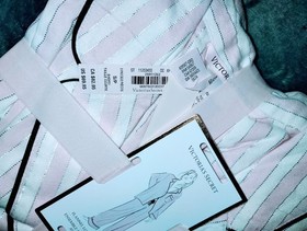 SMALL/SHORT - VICTORIA&rsquo;S SECRET SIGNATURE FLANNEL STRIPED LONG PAJAMA SET - NWT