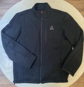 Herren GERRY Schwarz Struktur Jacke Fleece Gefüttert Outdoor Kuschelig Strick Gr. L Neu ohne Etikett - Bild 1 von 8