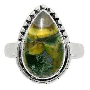 Natürlicher Rhyolith - Regenwald Jaspis 925 Sterling Silber Ring Gr.6 Schmuck R-1151 - Bild 1 von 5