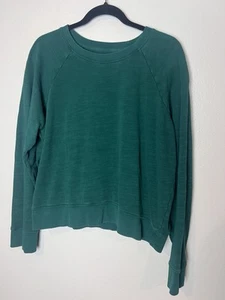 Sudadera J Crew Mujer Vintage Polar Cuello Redondo Algodón Informal Grande Verde - Imagen 1 de 6