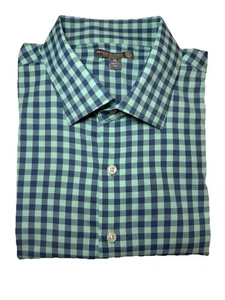 Peter Millar Shirt Mens XL Blue Aqua Checked Summer Comfort Button Down Stretch - Picture 1 of 10