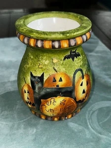 LANG MELTING POTS Kerzen Halloween Wachstarte Wärmer Jack o Laterne schwarze Katze - Bild 1 von 8