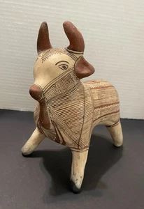 Cerámica Mexicana Vintage Guerrero Ameyaltepec Escultura Toro - Imagen 1 de 23