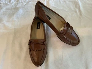 Bally Margy Damenschuhe braun Leder Kiltie geflochten Slipper Halbschuhe Größe 9N - Bild 1 von 19
