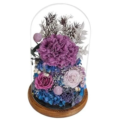  Cravos rosas de longa duração flores reais para mulheres mãe, buquê floral roxo - Imagem 1 de 4