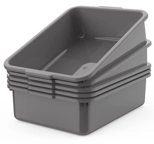 Confezione da 5 Bus Commerciali Box/Vasca di Utilità PVC Contenitore Lavabo Vassoio Alimenti, Grigio - Foto 1 di 12