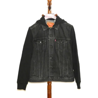 Levi's Híbrido Negro Denim Sudadera con Capucha Chaqueta de Camionero Talla XXL Sudadera Mangas Foto 1 de 4
