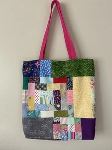 "Bolso de Mano de Compras Hecho a Mano Reutilizable 16"" Mercado Playa Diseño Desechado Forrado" - Imagen 1 de 5