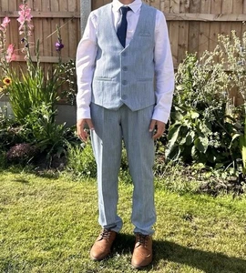 Boys' Pale Blue 3-Piece Suit Age 10-11 - Picture 1 of 6