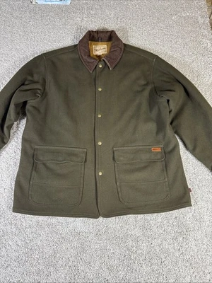 Vintage Woolrich Men’s Loden Heather Wool Coat Green Size XL Corduroy Collar - Image 1 of 4