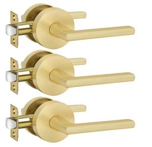 BRANDNEU Menge 3 Goldenwarm Gold Innen Durchgang Türgriffe Hebel Griffe - Bild 1 von 9