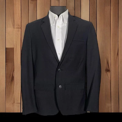 Unbranded Blazer Jacket Mens 38R Black Solid Polyester Rayon - Image 1 of 4