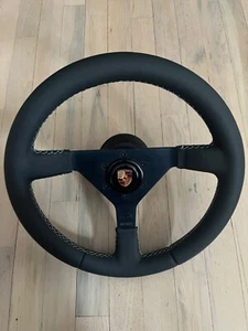 porsche 911 930 Momo steering Wheel Niki Lauda Black Leather - Picture 1 of 12