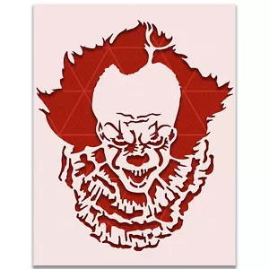 Pennywise Stencil – Spooky Scary Ghost – Fall Halloween Haunted Zombie - Picture 1 of 4