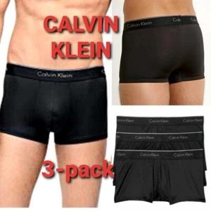 Calvin Klein HERREN MIKROFASER LOW RIZE TRUNK 3ER-PACK SCHWARZ LOGO Größe XL $ 42,50   - Bild 1 von 12