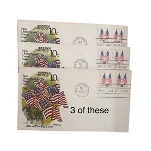 Sobres 1973 (bobina) de doble bandera de los sobres de la edición del primer día de Heritage America - Imagen 1 de 1