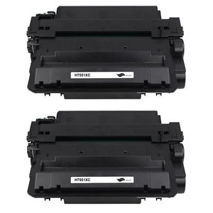 2 Black XL Laser Toner Cartridges H-51A for HP LaserJet P3005, P3005dn, P3005n - Picture 1 of 1