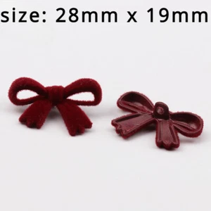 6X Velvet Bow Buttons Butterfly Hollow Out Sewing DIY Costume Cardigan Sew Decor - Picture 1 of 19