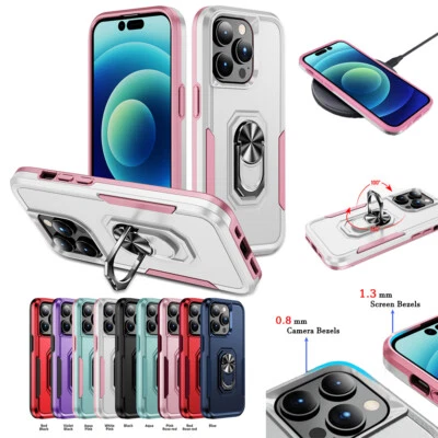 Magnetic Ring Stand Rugged Phone Case For iPhone 16 Pro Max 15 14 13 12 11 XR 7 - Image 1 of 2