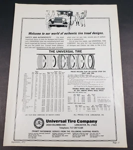 1972 The Universal Tire Original Authentic Tire Tread Designs Vintage Print Ad - Bild 1 von 1