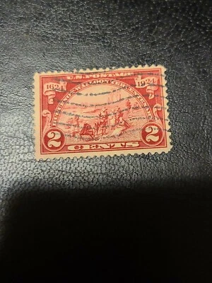 1923 US Sc#615 2c Huguenot Walloon Tercentenary Used Great Shape - # 1536 - Image 1 of 2