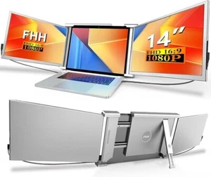 FHH Laptop Screen Extender, 14" FHD 1080P Triple Monitor for Laptop Extension - Picture 1 of 7