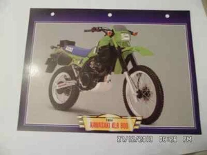 CARTE FICHE MOTO KAWASAKI KLR 600 1984 - Imagen 1 de 1