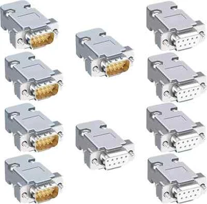 10PCS DB9 Male Female RS232 D-SUB Serial Solder Cup Connectors Kit, Gold Plated - Picture 1 of 8