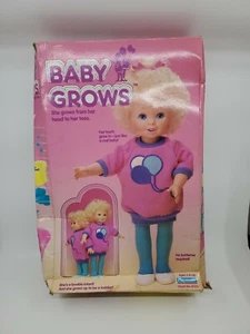 1987 Vintage {Playmates} "BABY GROWS" Doll, No. 8100, With Box! RARE! WORKS! - Picture 1 of 10