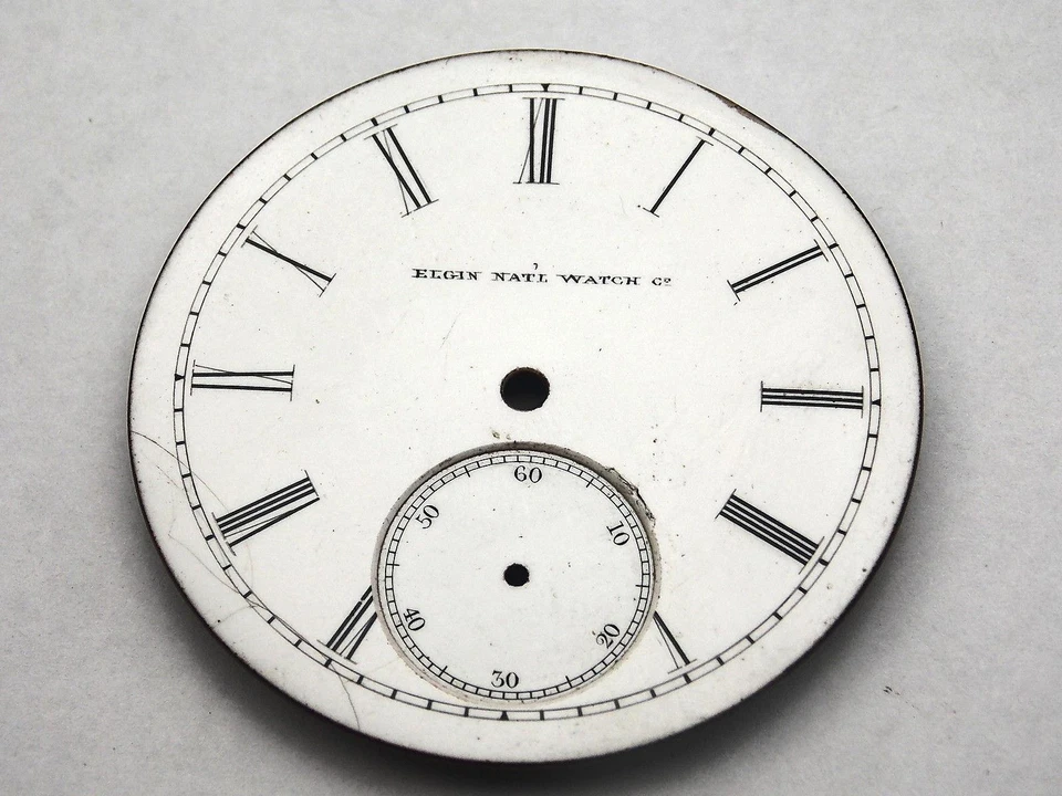 Reloj Elgin blanco 43 mm esfera para relojes de bolsillo vintage marcadores negros subesfera Nuevo de Lote Antiguo Foto 1 de 1