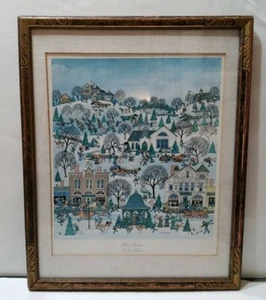 Jo Sickbert Litho Painting on Canvas Framed Matted Choir Practice Winter 14x17 - Picture 1 of 6