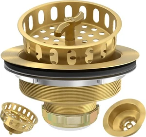 Gold Sink Drain Strainer 3-1/2 Inch Kitchen Sink Drain Assembly Kit - Picture 1 of 9