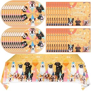 41pcs Dog Birthday Party Decorations Puppy Tableware Set Plates Napkins Dog T... - Picture 1 of 7