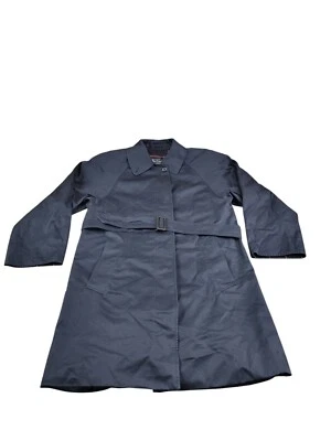 Gabardina Burberry para mujer talla 10 R larga azul marino doble forro a cuadros Nova (A) Foto 1 de 4