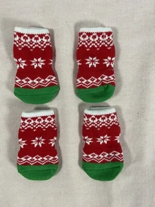 Red, White & Green Dog Christmas Socks by Paws Life Size Small. - Picture 1 of 2